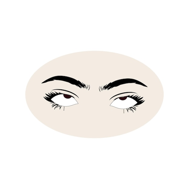 Vrouwelijke ogen icoon met wenkbrauwen Illustratie van dames sexy luxe oog