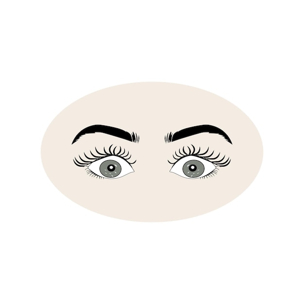 Vector vrouwelijke ogen icoon met wenkbrauwen illustratie van dames sexy luxe oog