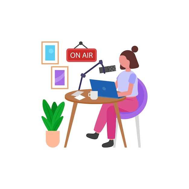 Vrouwelijke podcasting
