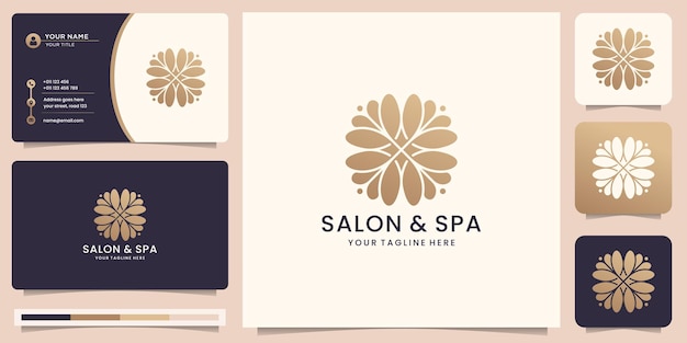 Vrouwelijke schoonheid abstracte logo salon en spa silhouet vorm concept logo en visitekaartje sjabloon