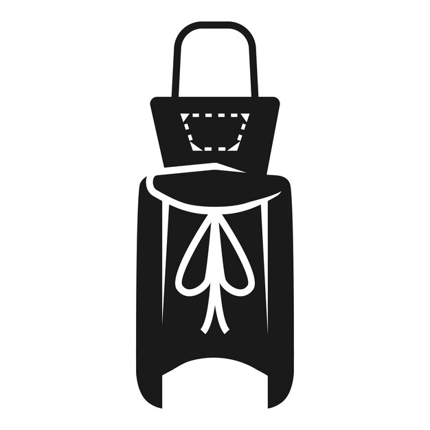 Vrouwelijke schort van achter pictogram Eenvoudige illustratie van vrouwelijke schort van achter vector pictogram voor webdesign geïsoleerd op een witte achtergrond