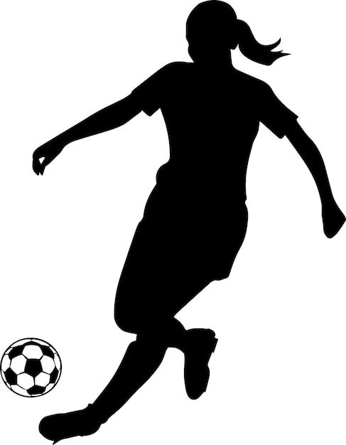 Vrouwelijke voetbalspeler vectorsilhouet 10