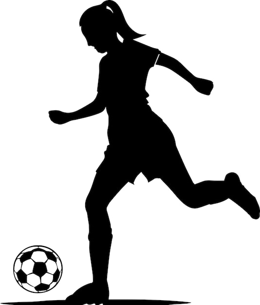 Vrouwelijke voetbalspeler vectorsilhouet 2