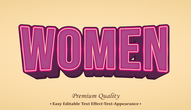 Vrouwen 3d lettertype-effect