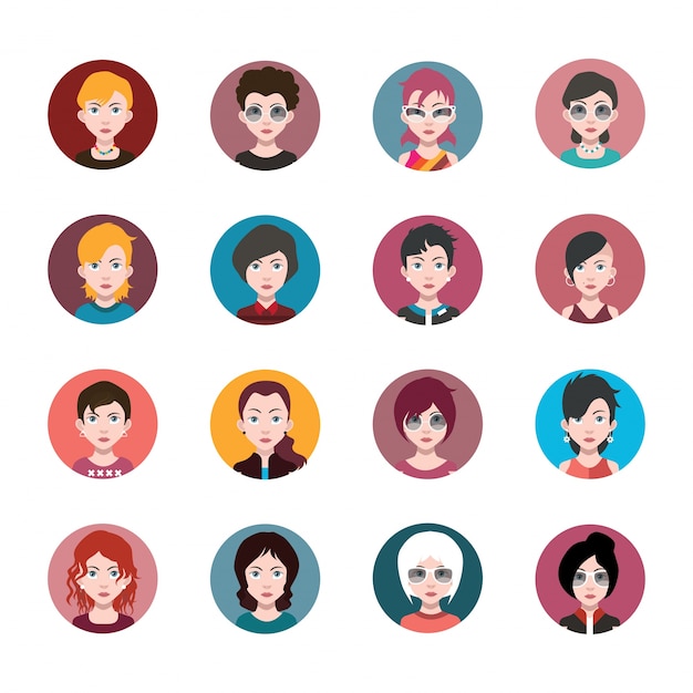 Vector vrouwen avatars collectie