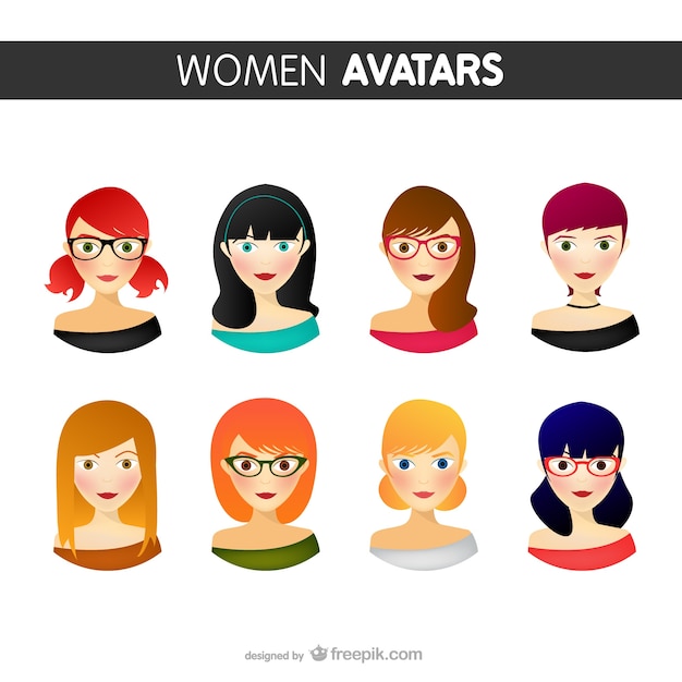 Vrouwen avatars pakken