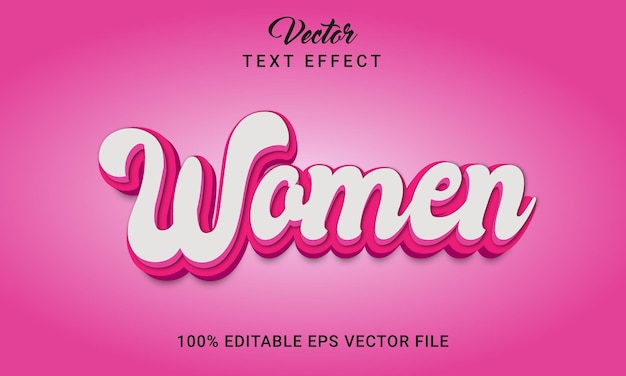 Vrouwen bewerkbaar 3d-teksteffectontwerp