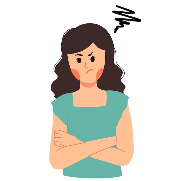Vrouwen boos ongelukkig gestrest angstig illustratie
