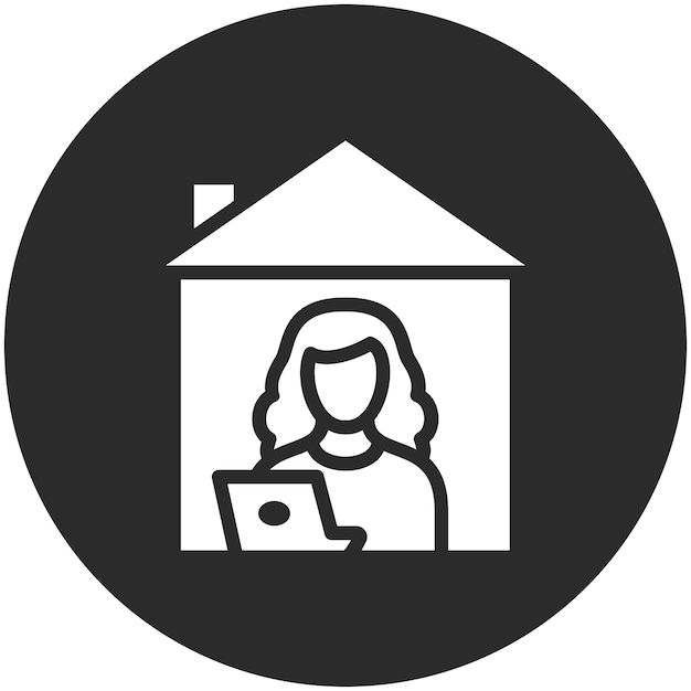 Vrouwen die thuis werken vector icoon illustratie van Work from Home iconset