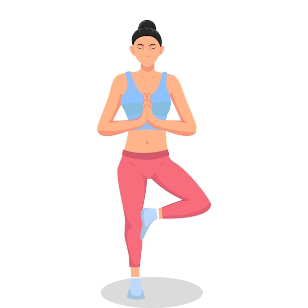 Vrouwen die yoga doen Character Design Illustratie