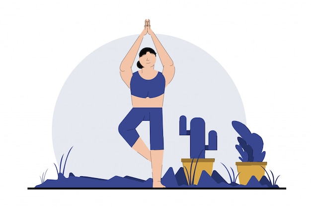 Vector vrouwen doen yoga pose