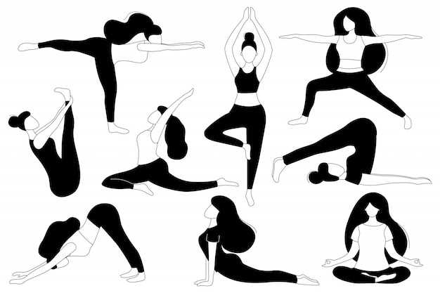 Vector vrouwen doen yoga
