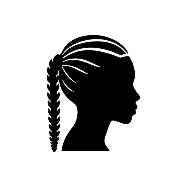 Vector vrouwen haar stijl cornrows icoon eenvoudige vector illustratie