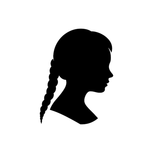 Vector vrouwen haar stijl vlecht icoon eenvoudige vector illustratie