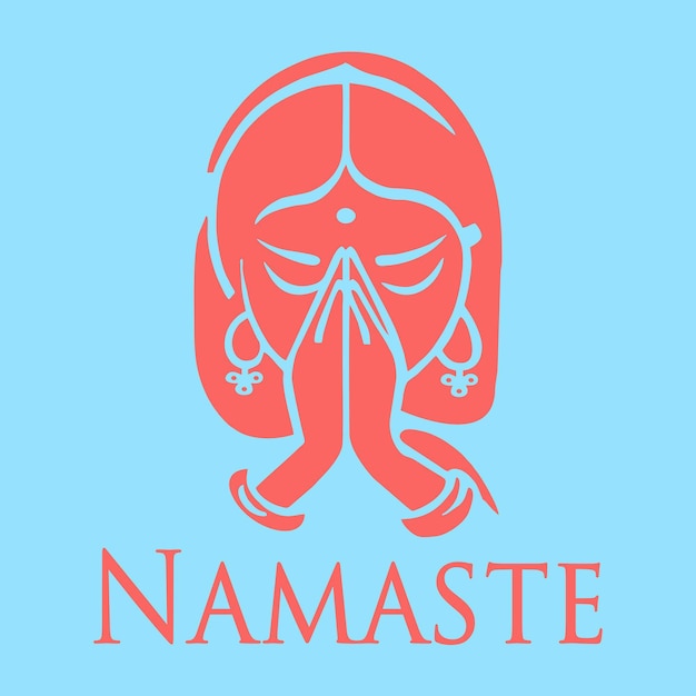 Vrouwen Hand getekend namaste gebaar.