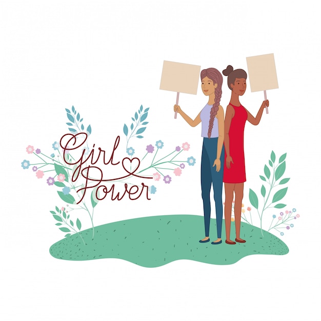 Vrouwen met label girl power character