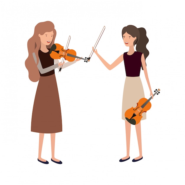 Vrouwen met muziekinstrumenten karakter