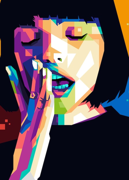 Vector vrouwen met regenbooghuid wpap art