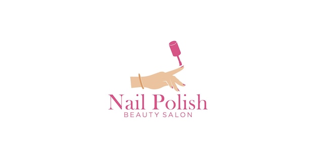 Vrouwen nagellak schoonheid logo ontwerp