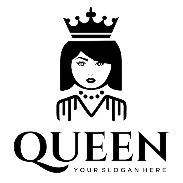 Vrouwen Queen Logo-ontwerp kan worden gebruikt als symbolen