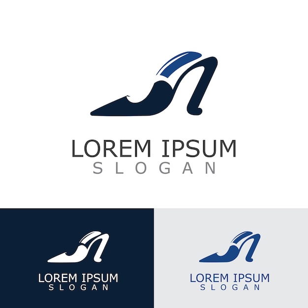 Vrouwen schoenen logo ontwerp Hoge hak mode pictogram sjabloon vector voor zakelijke winkel