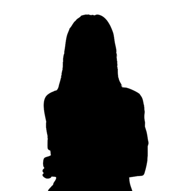 Vrouwen silhouet op witte achtergrond geïsoleerde vector
