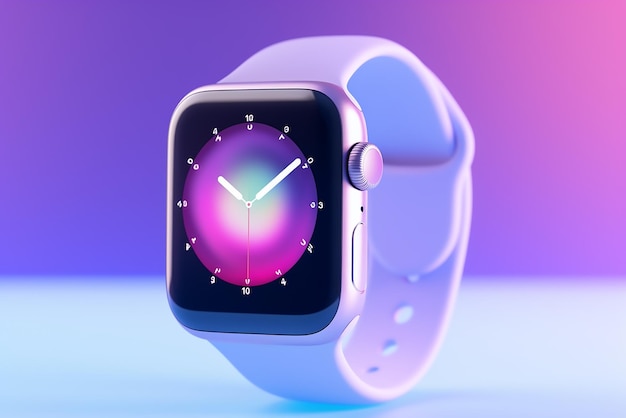 Vector vrouwen slimme horloge op een roze achtergrond smart watch geïsoleerde 3d-rendering