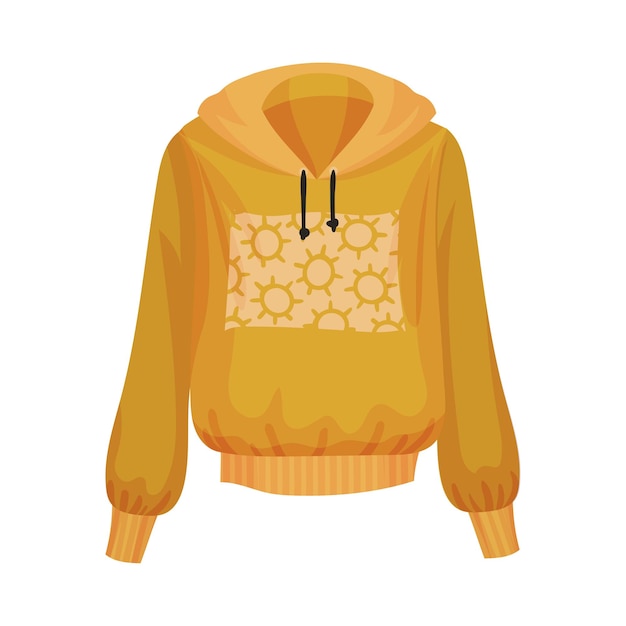 Vrouwen sweatshirt met kap en lange mouwen vector illustratie