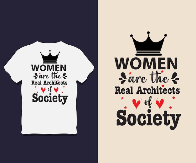 Vrouwen typografie T shirt Design met Vector