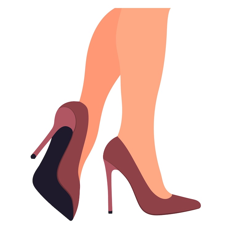 Vector vrouwenbenen in schoenen met hoge hakken vrouwenschoenmodel stijlvol accessoire