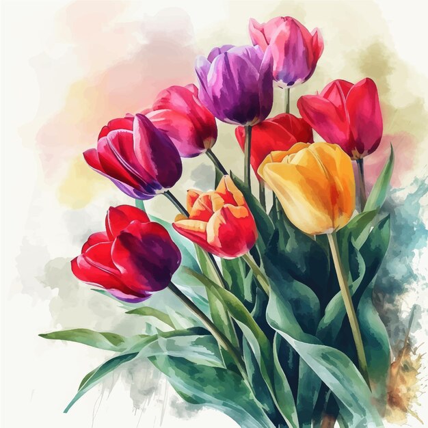 Vector vrouwendag kaartje met tulpen