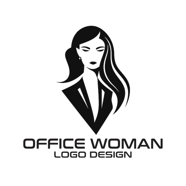 Vrouwenvectorlogoontwerp voor het kantoor