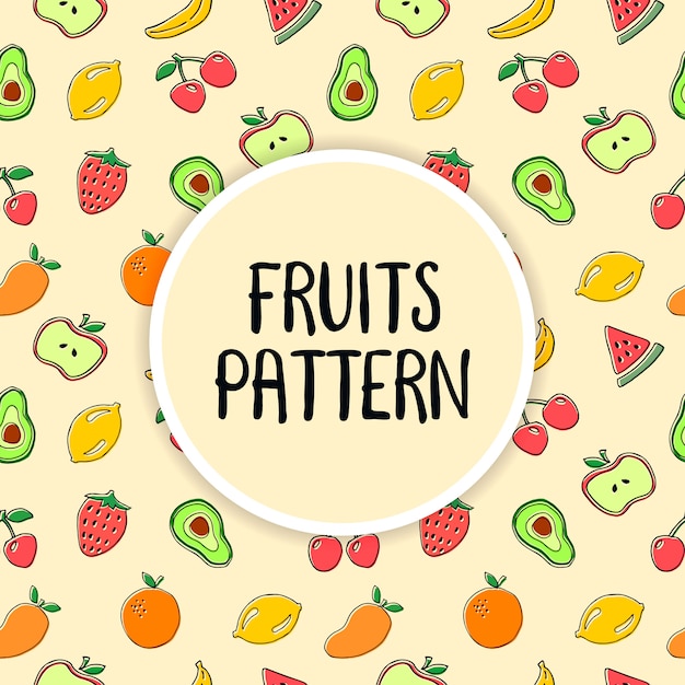 Vruchten naadloze patroon illustratie vector