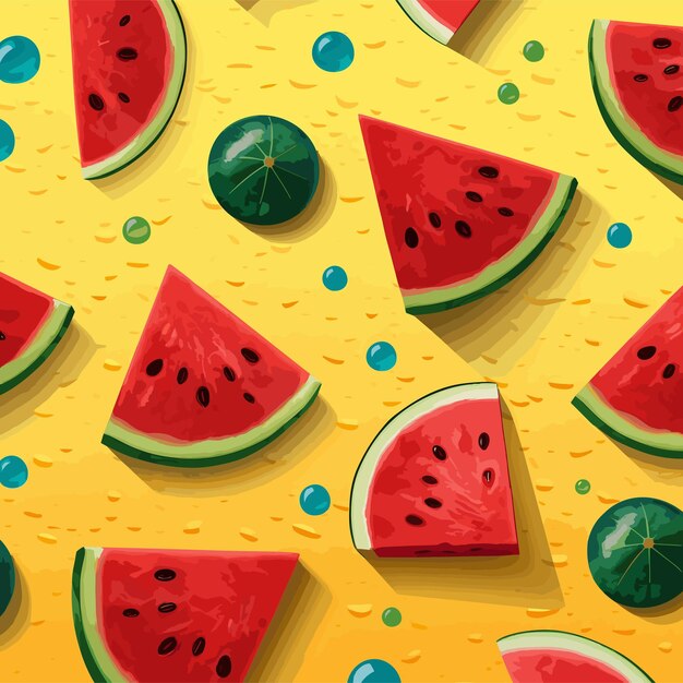 vruchten patroon met watermeloen Illustratie van watermeloen naadloze zoete zomer patroon