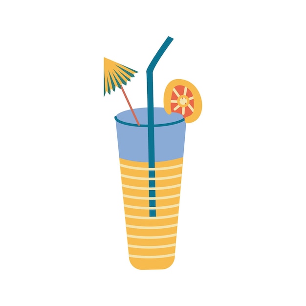 Vruchtensap Retro limonade Zomer cocktail vector geïsoleerd op witte achtergrond Retro drankje Vintage nostalgie element 70s 80s 90s vibes