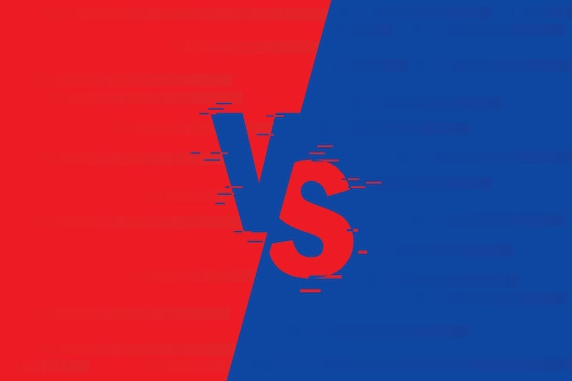 Vs fight backgrounds against each other blue against red screen comparison