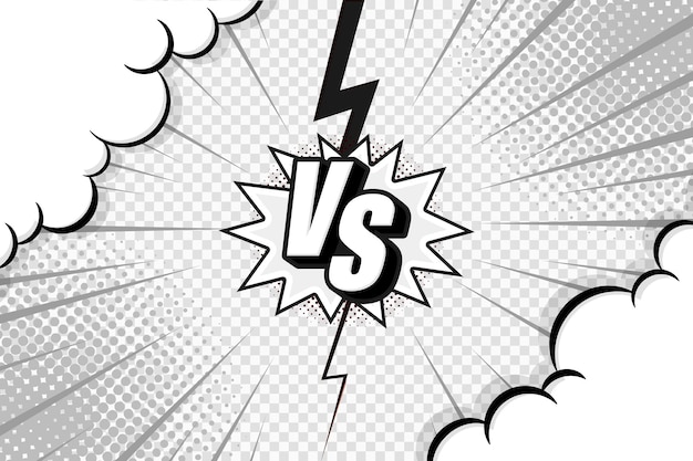 VS or Versus comic design isolated on transparent background. Vector comics  book battle or fight VS letters of superhero duel or sport game competitio  Stock Vector Image & Art - Alamy