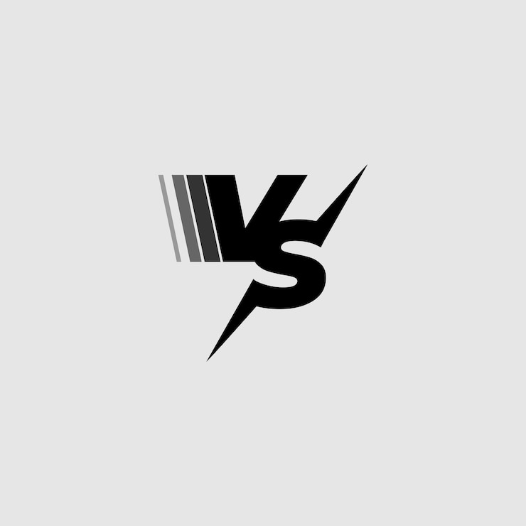 Vector vs icon logo versus fight for competition