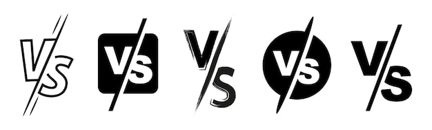 Значок vs на белом фоне символ логотипа versus и фон знак vs установлен для игры