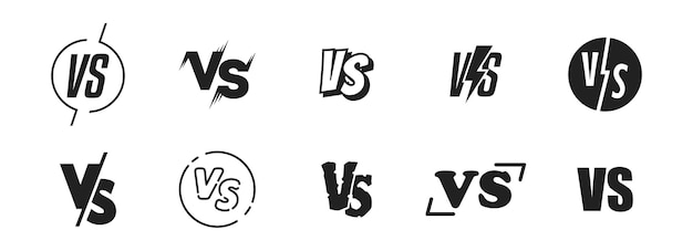 VS icon set Versus logo brieven collectie Logo voor spel wedstrijd strijd concurrentie strijd Vector EPS 10