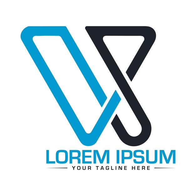 VS Letter 로고 디자인 독특하고 현대적인 로고 디자인
