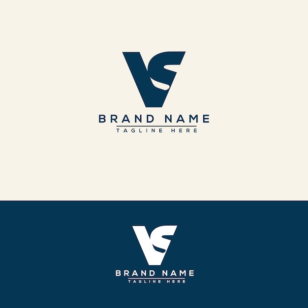 Vettore elemento di branding grafico vettoriale del modello di progettazione del logo vs.