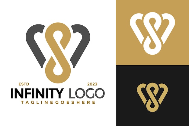 Vector vs of sv infinity logo ontwerp vector symbool icoon illustratie