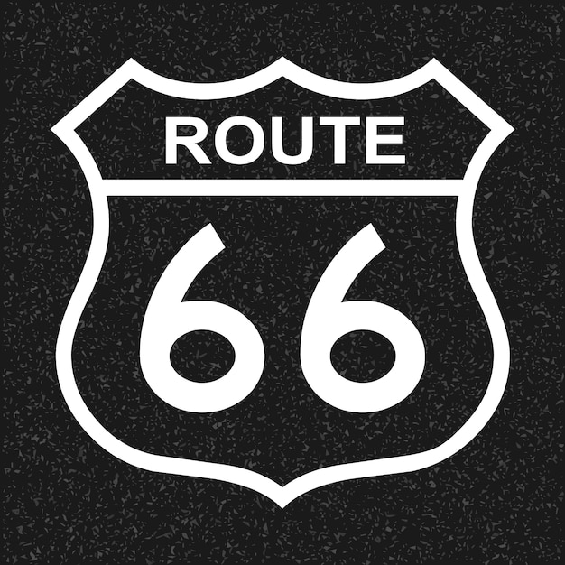 Vs route 66 teken, schildteken met routegetal