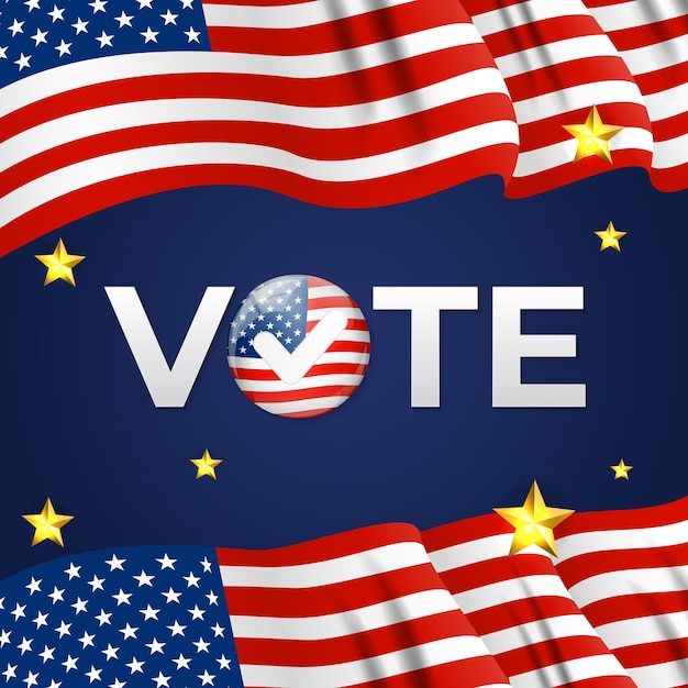 VS verkiezingsbedrijf poster. Vectorillustratie EPS10