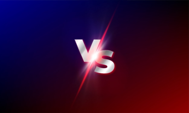 Vs versus achtergrond. rood en blauw mma fight competitie vs light blast sparkle template