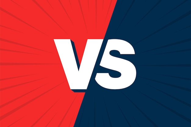 vs versus blue and red comic design. vector illustration.