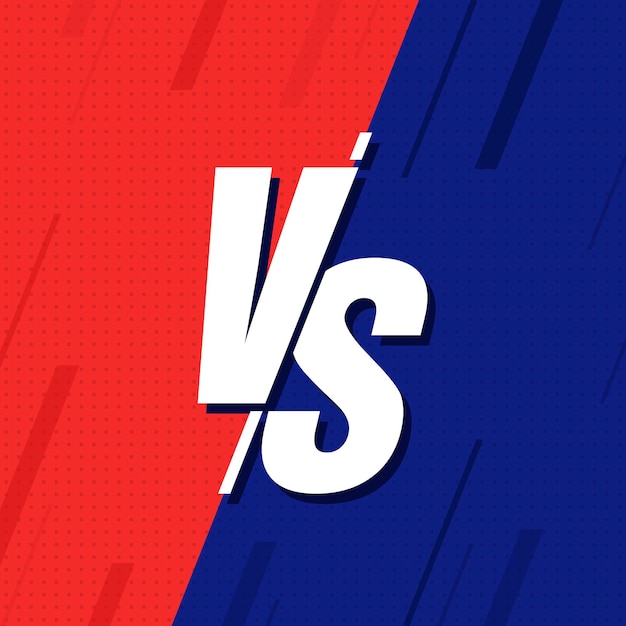 vs versus blue and red comic design. vector illustration.