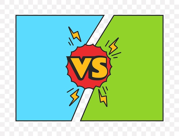 VS versus comic fight battle victory abstract concept banner graphic design illustration