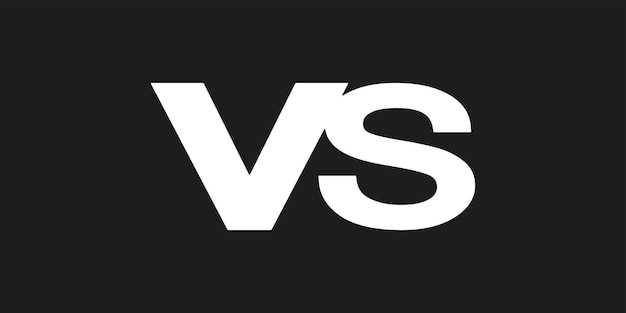 VS 대 평면 현대적인 디자인 격리 검은 배경 벡터 일러스트 레이 션